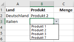Eintrag aus gefilterter Liste in Excel auswählen