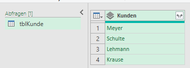Abfrage in Power Query mit Datentyp