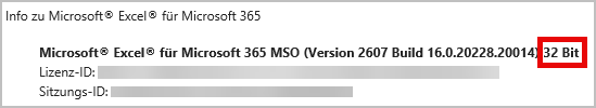 Info: Excel 32-Bit